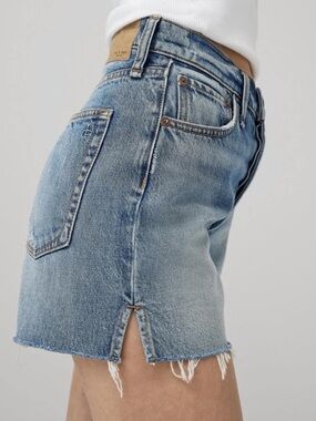 rag & bone Vintage High-Rise Cutoff Denim Shorts - Light Blue Wash